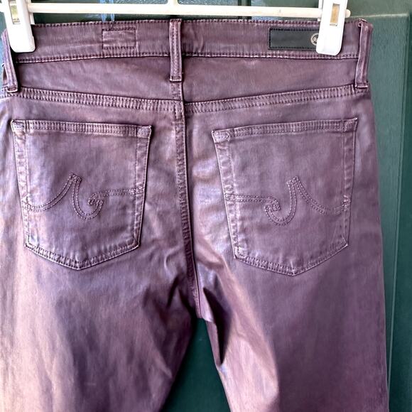 NWOT AG Farrah Skinny Ankle Coated Jeans 27R Portobello Leather Look High Rise - Picture 5 of 9